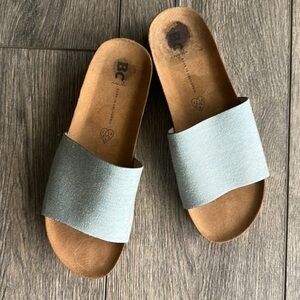 BC shoes light blue denim, slides, flip-flops, size 7 arch support